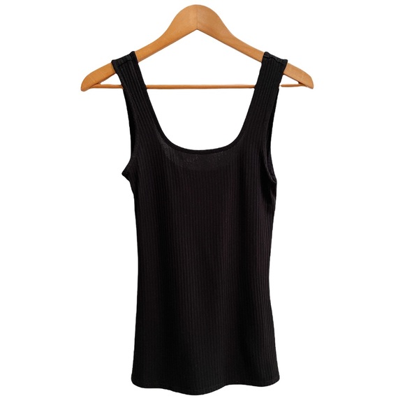 Rachel Zoe Tops - RACHEL ZOE Black Modal Ribbed Tank Top Small